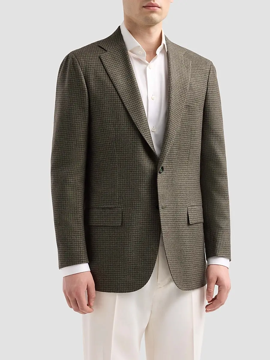 Kiton Men's Houndstooth Cashmere Sport Coat | Thumbnail 4 Kiton Men's Houndstooth Cashmere Sport Coat | Thumbnail 4