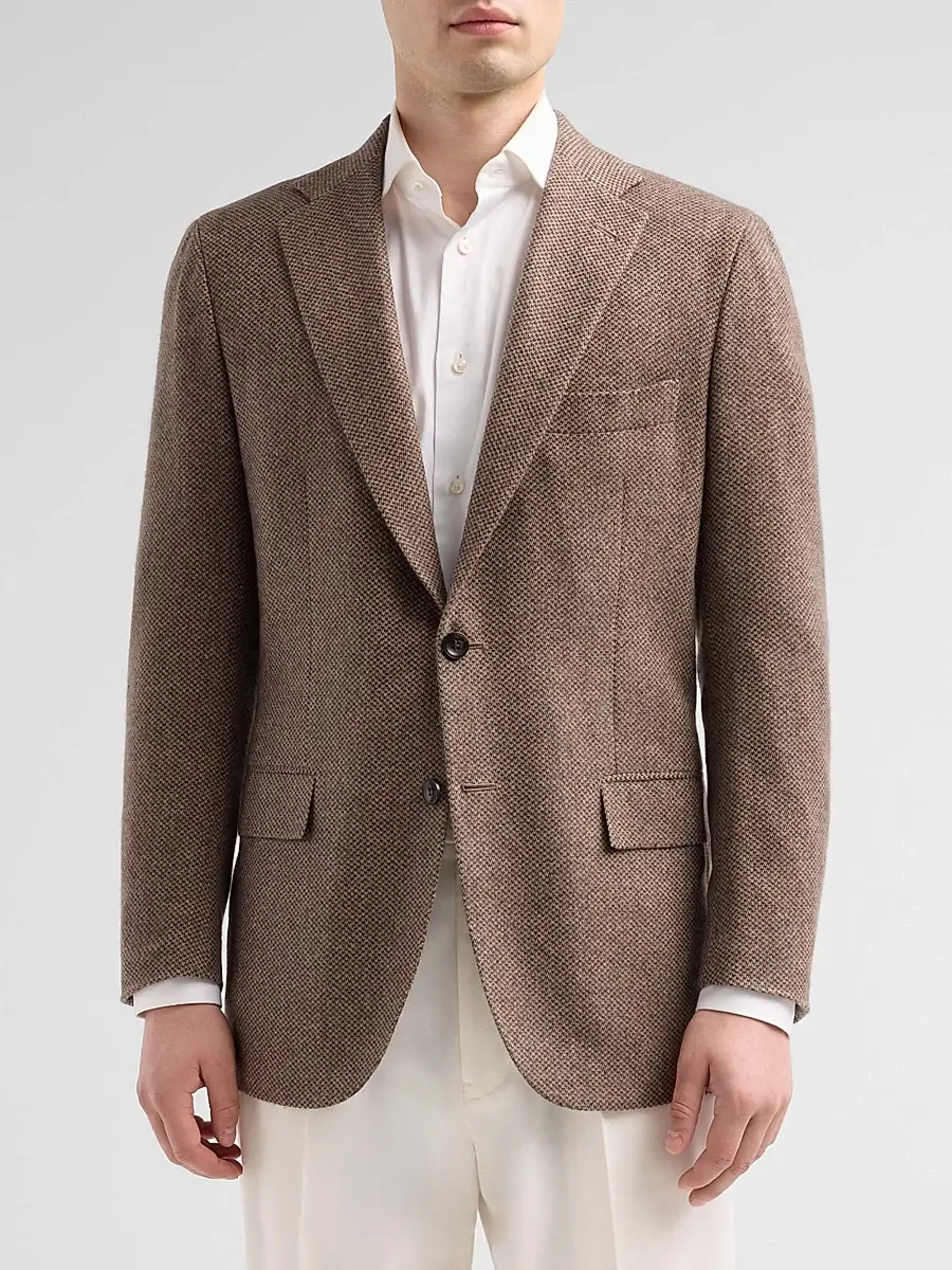 Kiton Men's Woven Cashmere Sport Coat | Thumbnail 4 Kiton Men's Woven Cashmere Sport Coat | Thumbnail 4