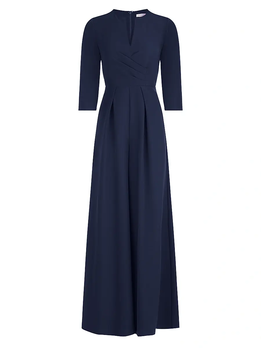 Kay Unger Women's Macie Wide-Leg Jumpsuit - Dark Midnight | Image 1 Kay Unger Women's Macie Wide-Leg Jumpsuit - Dark Midnight | Image 1