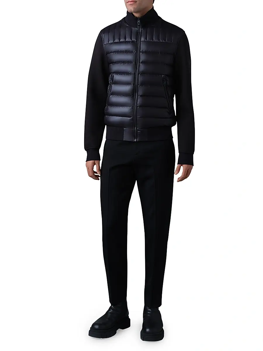 Mackage Men's Collin Mixed-Media Bomber Jacket | Thumbnail 2