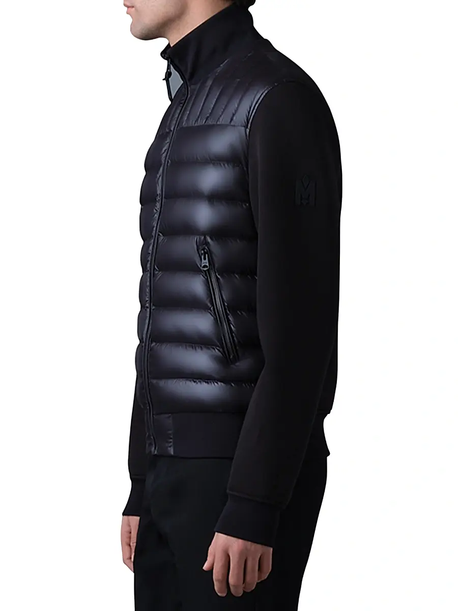 Mackage Men's Collin Mixed-Media Bomber Jacket | Thumbnail 4