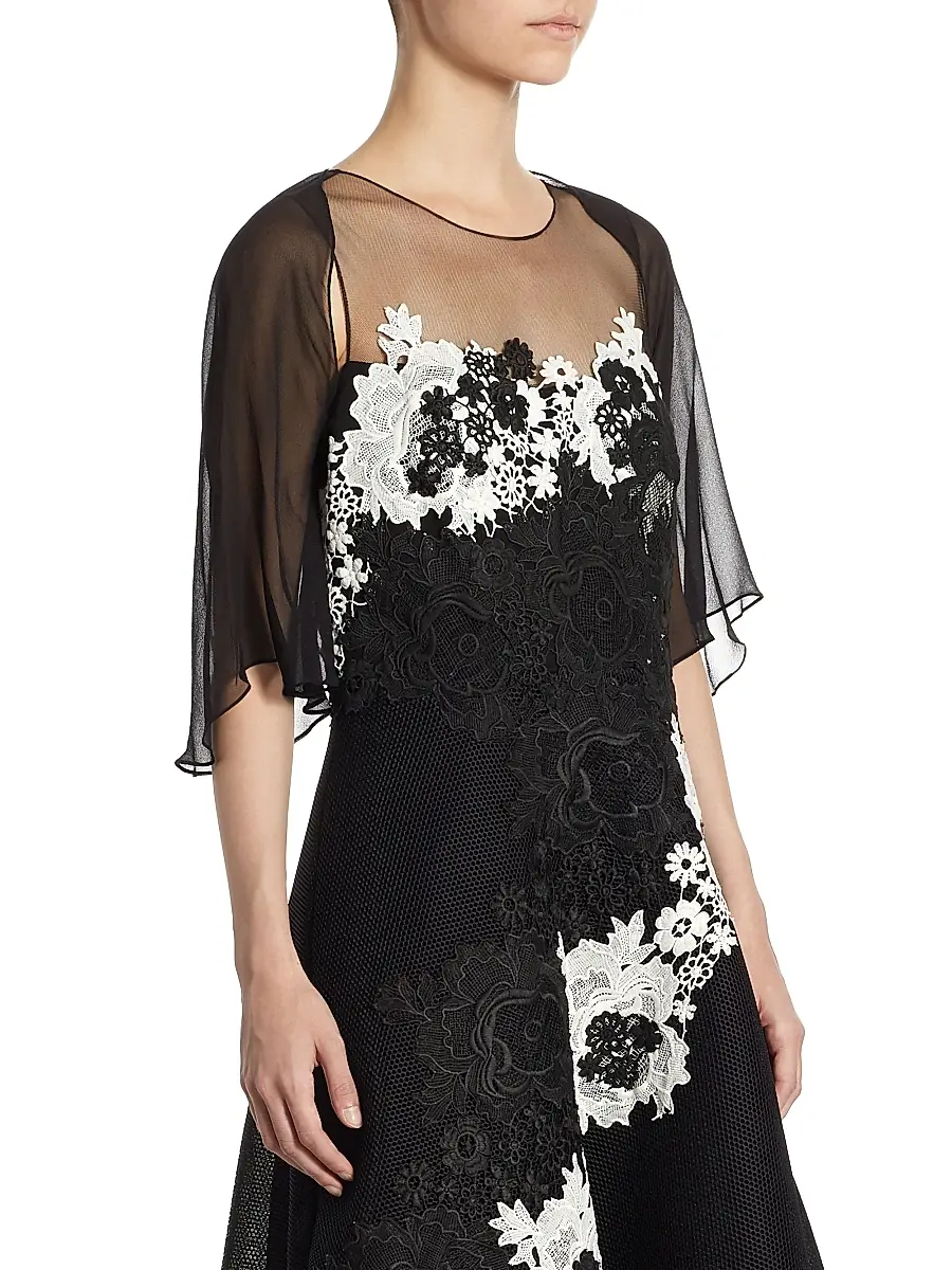 Teri Jon by Rickie Freeman Women's Chiffon Shrug | Thumbnail 4 Teri Jon by Rickie Freeman Women's Chiffon Shrug | Thumbnail 4