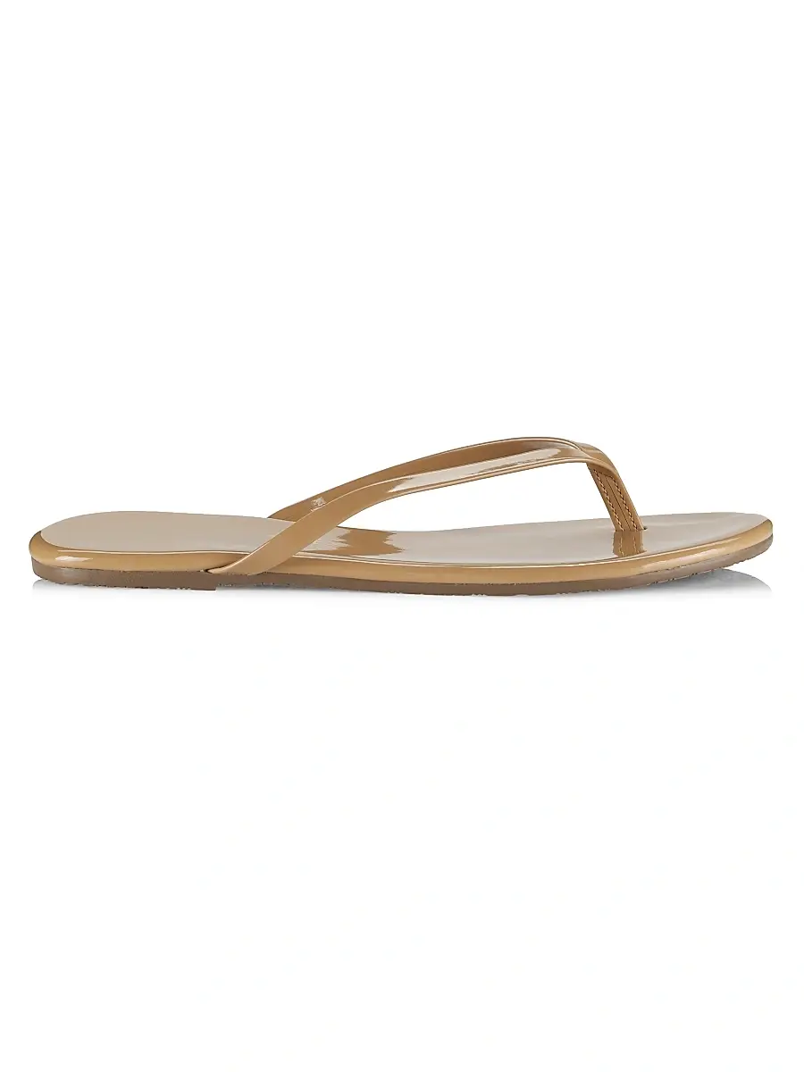 TKEES Women's Foundations Gloss Patent Leather Flip Flops - Coco Butter - Size 6 | Image 1 TKEES Women's Foundations Gloss Patent Leather Flip Flops - Coco Butter - Size 6 | Image 1