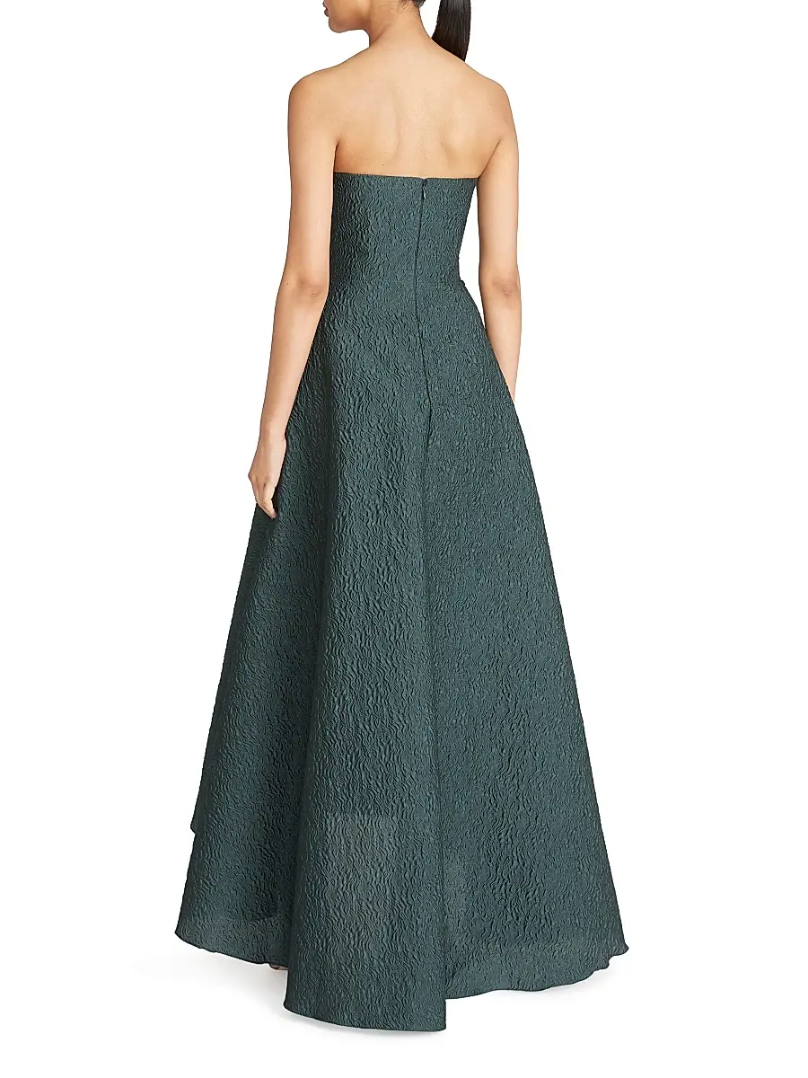 THEIA Women's Imogen Strapless High-Low Jacquard Gown | Thumbnail 5 THEIA Women's Imogen Strapless High-Low Jacquard Gown | Thumbnail 5