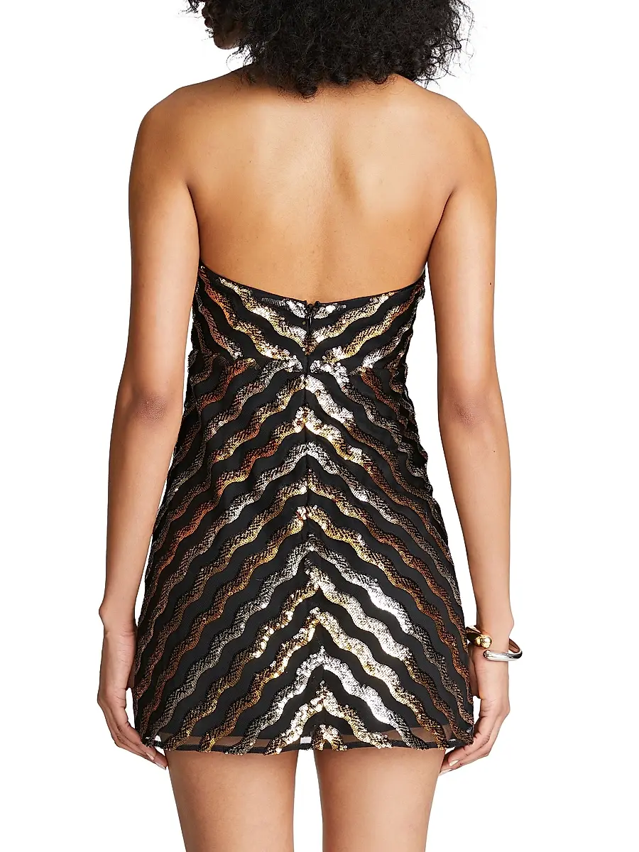 Halston Women's Nidya Sequined Halterneck Minidress | Thumbnail 6