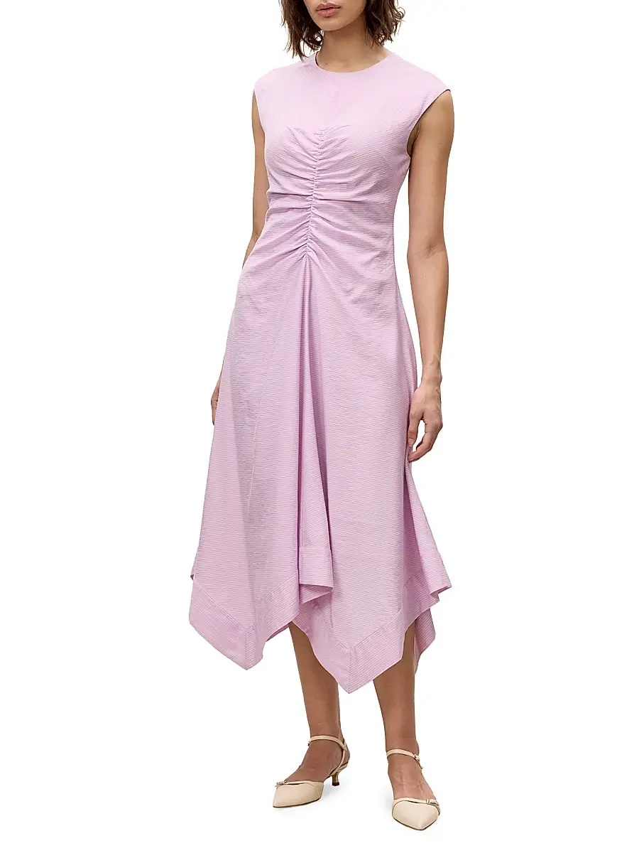 REBECCA TAYLOR Women's Allegra Stripe Midi-Dress | Thumbnail 2 REBECCA TAYLOR Women's Allegra Stripe Midi-Dress | Thumbnail 2