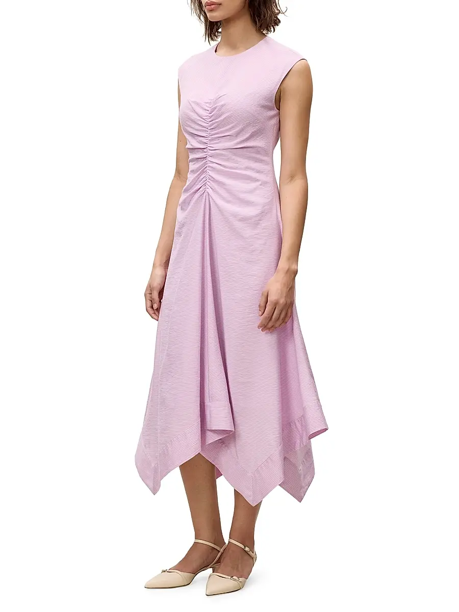 REBECCA TAYLOR Women's Allegra Stripe Midi-Dress | Thumbnail 3 REBECCA TAYLOR Women's Allegra Stripe Midi-Dress | Thumbnail 3