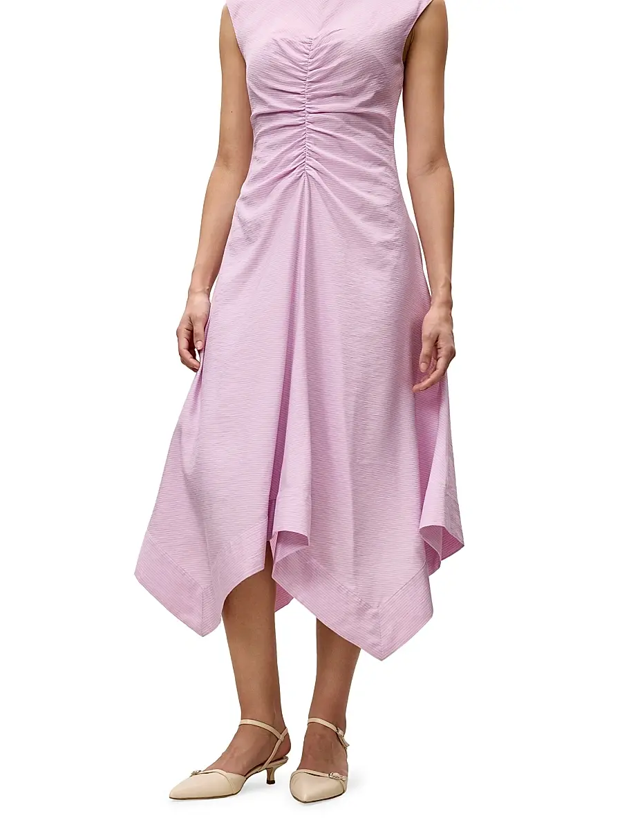 REBECCA TAYLOR Women's Allegra Stripe Midi-Dress | Thumbnail 6 REBECCA TAYLOR Women's Allegra Stripe Midi-Dress | Thumbnail 6