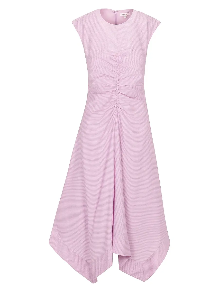 REBECCA TAYLOR Women's Allegra Stripe Midi-Dress - Wisteria - Size 8 | Image 1 REBECCA TAYLOR Women's Allegra Stripe Midi-Dress - Wisteria - Size 8 | Image 1