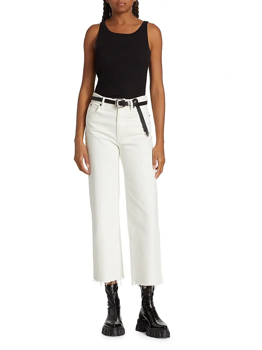 SLVRLAKE Women's Grace High-Rise Stretch Wide-Leg Crop Jeans | Thumbnail 2