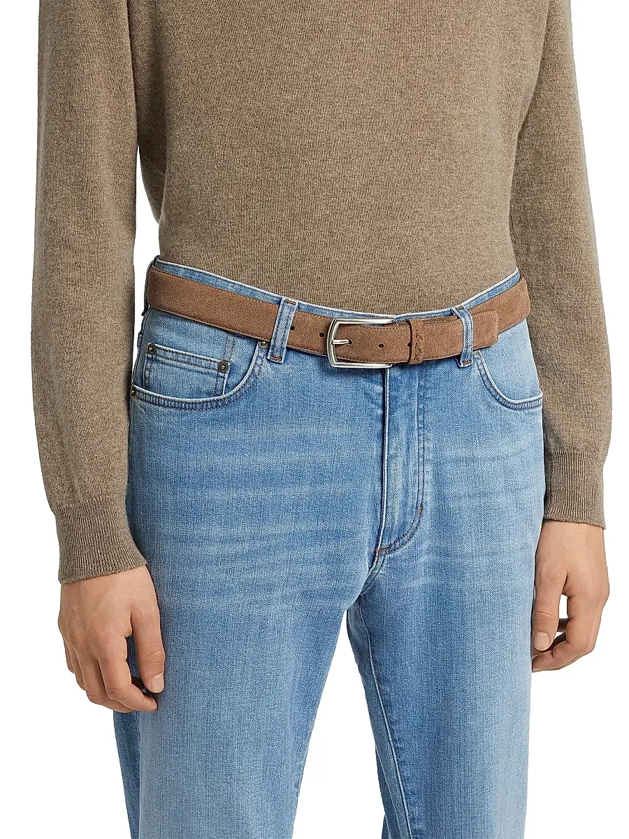 Zegna Men's Suede Belt | Thumbnail 3 Zegna Men's Suede Belt | Thumbnail 3