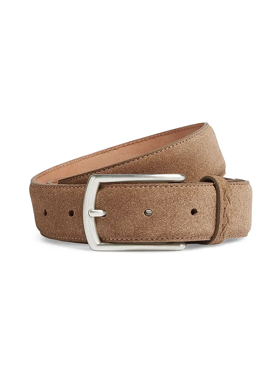 Zegna Men's Suede Belt - Beige | Image 1 Zegna Men's Suede Belt - Beige | Image 1