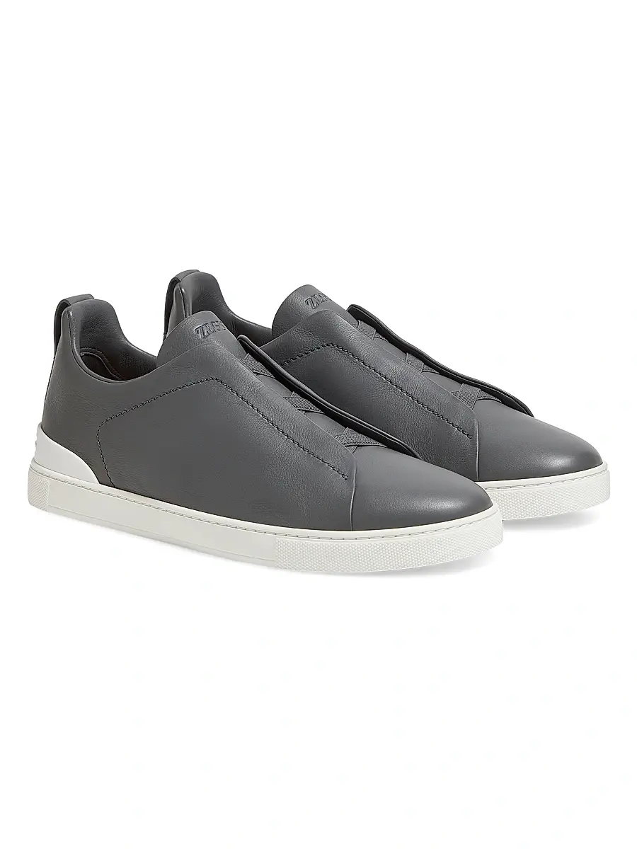 Zegna Men's Secondskin Triple Stitch Sneakers | Thumbnail 2 Zegna Men's Secondskin Triple Stitch Sneakers | Thumbnail 2