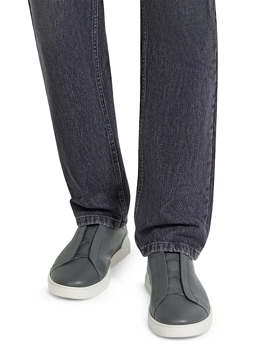 Zegna Men's Secondskin Triple Stitch Sneakers | Thumbnail 6 Zegna Men's Secondskin Triple Stitch Sneakers | Thumbnail 6