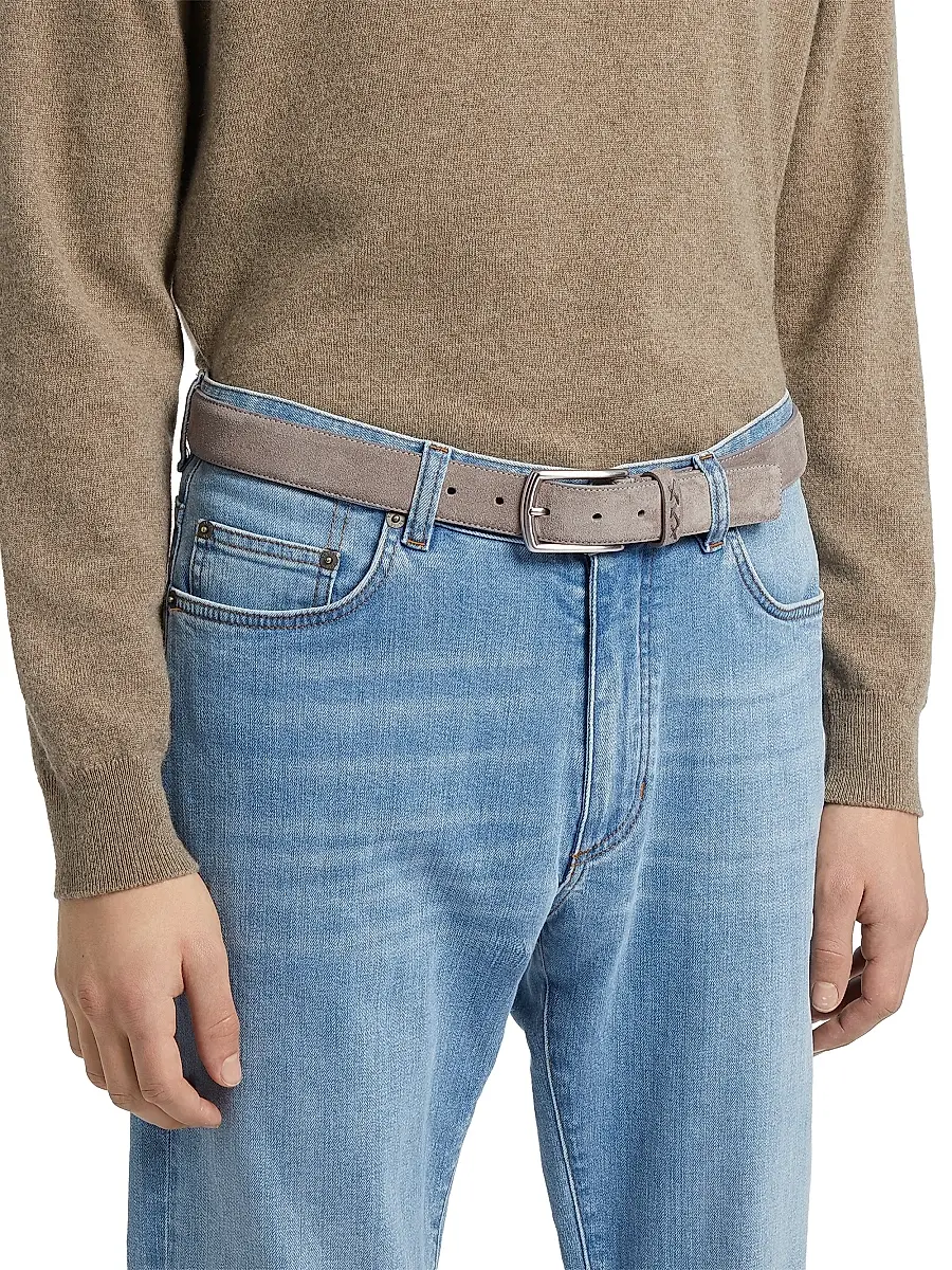 Zegna Men's Suede Belt | Thumbnail 3 Zegna Men's Suede Belt | Thumbnail 3