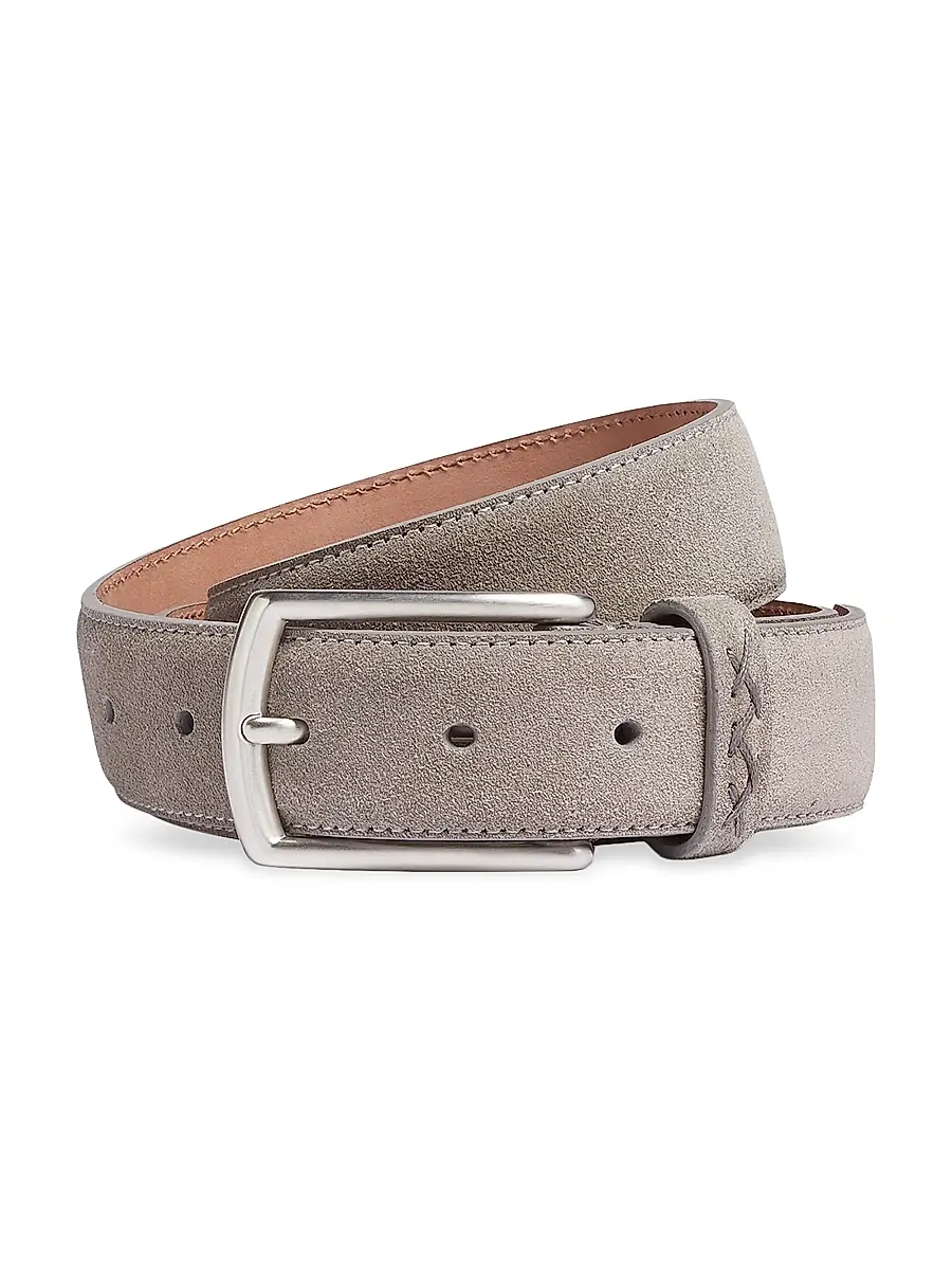 Zegna Men's Suede Belt - Grey Melange | Image 1 Zegna Men's Suede Belt - Grey Melange | Image 1