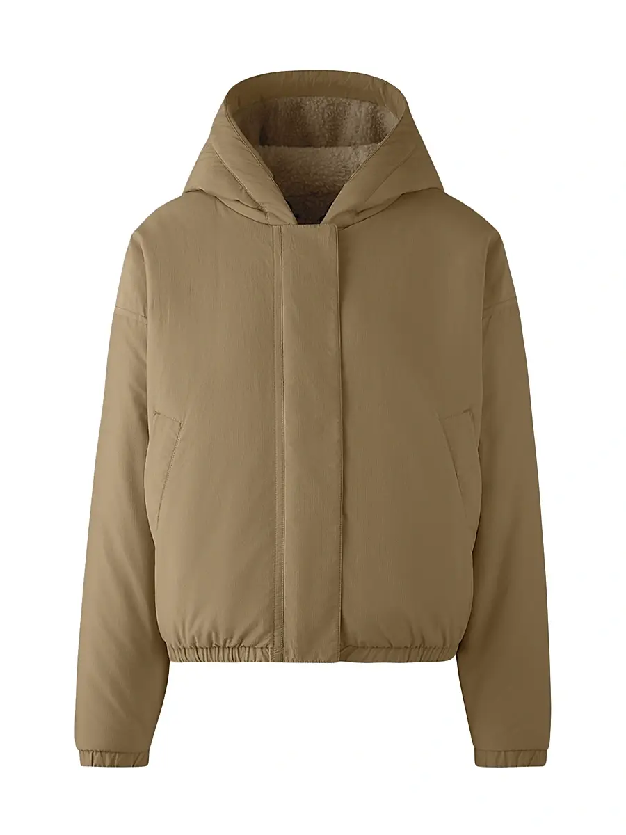 Canada Goose Women's Alberni Reversible Fleece Bomber Jacket - Desert Sand | Image 1 Canada Goose Women's Alberni Reversible Fleece Bomber Jacket - Desert Sand | Image 1