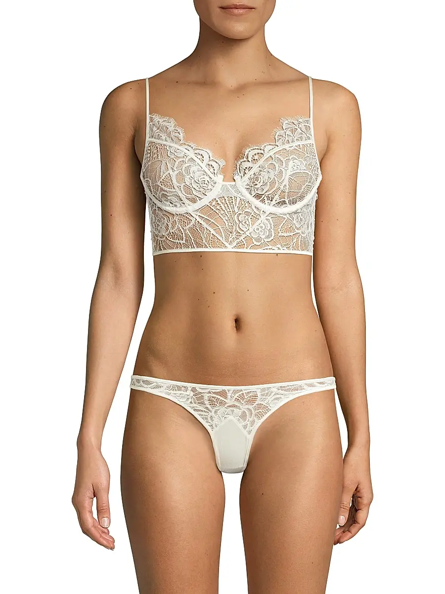 Kiki de Montparnasse Women's Coquette Lace Longline Bra | Thumbnail 3