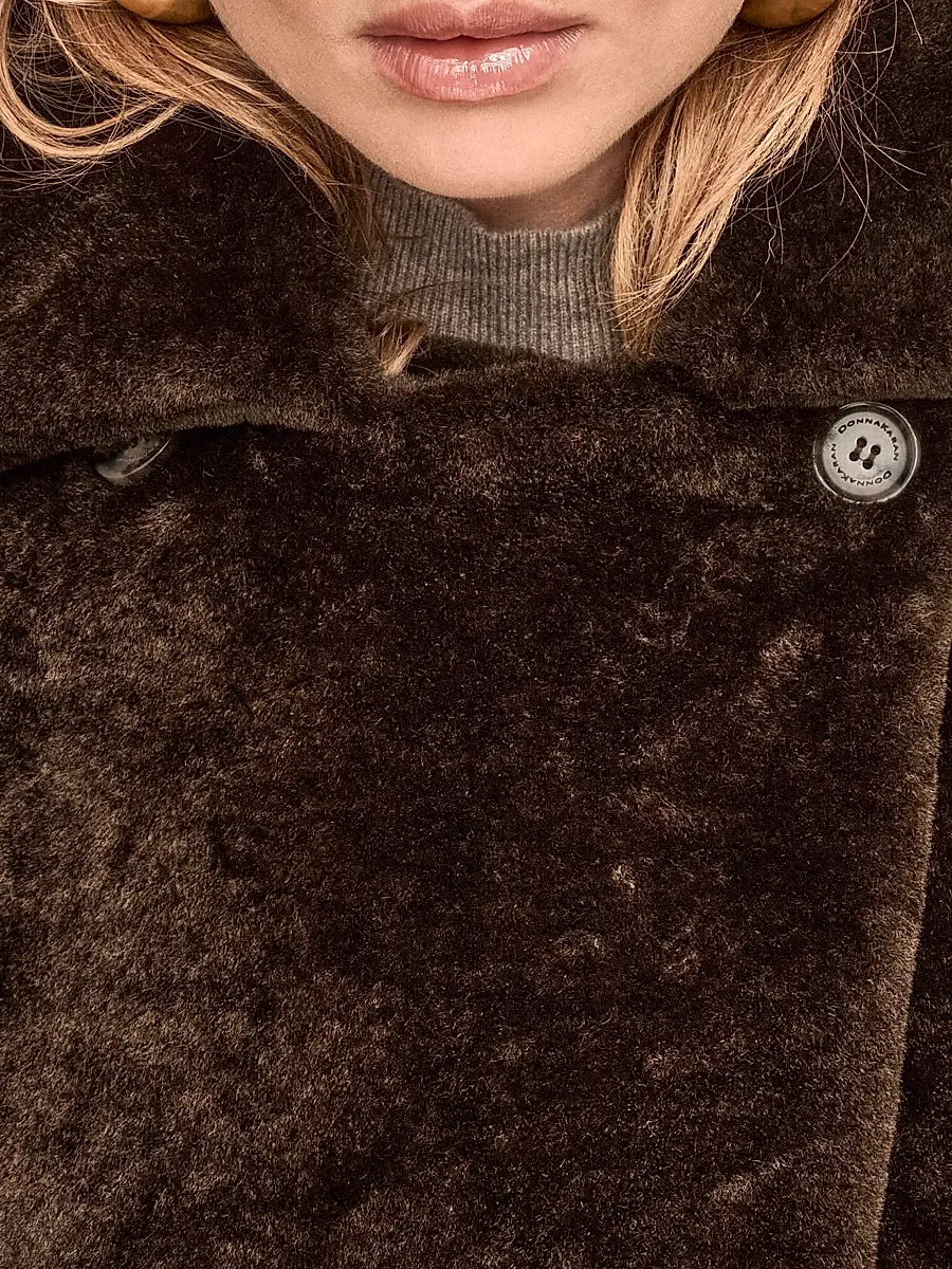 Donna Karan New York Women's Faux-Fur Double-Breasted Coat | Thumbnail 7 Donna Karan New York Women's Faux-Fur Double-Breasted Coat | Thumbnail 7