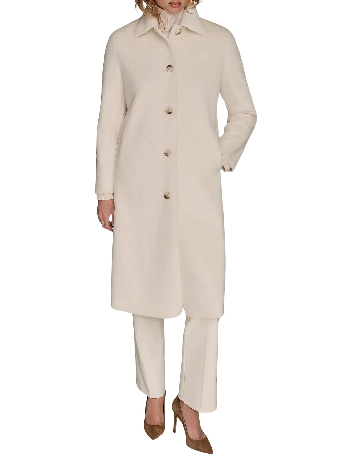 Donna Karan New York Women's Faux-Fur Single-Breasted Coat