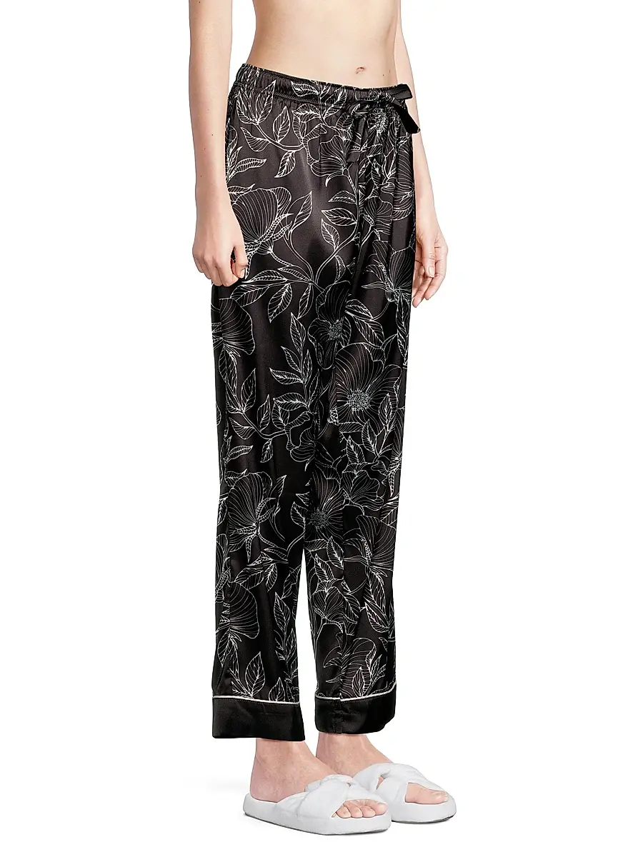 Averie Women's Leaf Print Long Pajama Set | Thumbnail 4 Averie Women's Leaf Print Long Pajama Set | Thumbnail 4