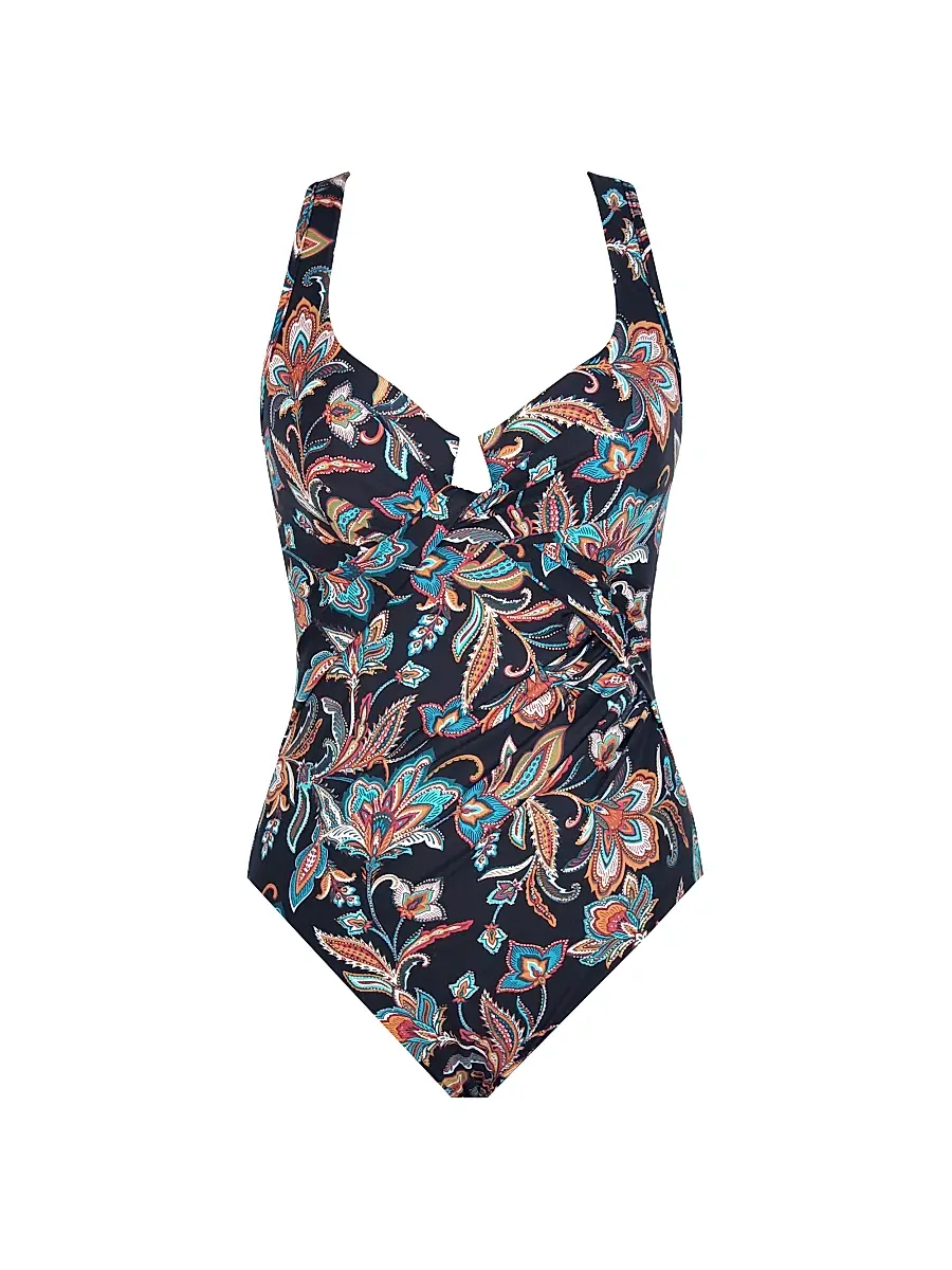 Miraclesuit Swim Women's Scotch Floral Enchant One-Piece Swimsuit - Black Multi - Size 12 | Image 1 Miraclesuit Swim Women's Scotch Floral Enchant One-Piece Swimsuit - Black Multi - Size 12 | Image 1