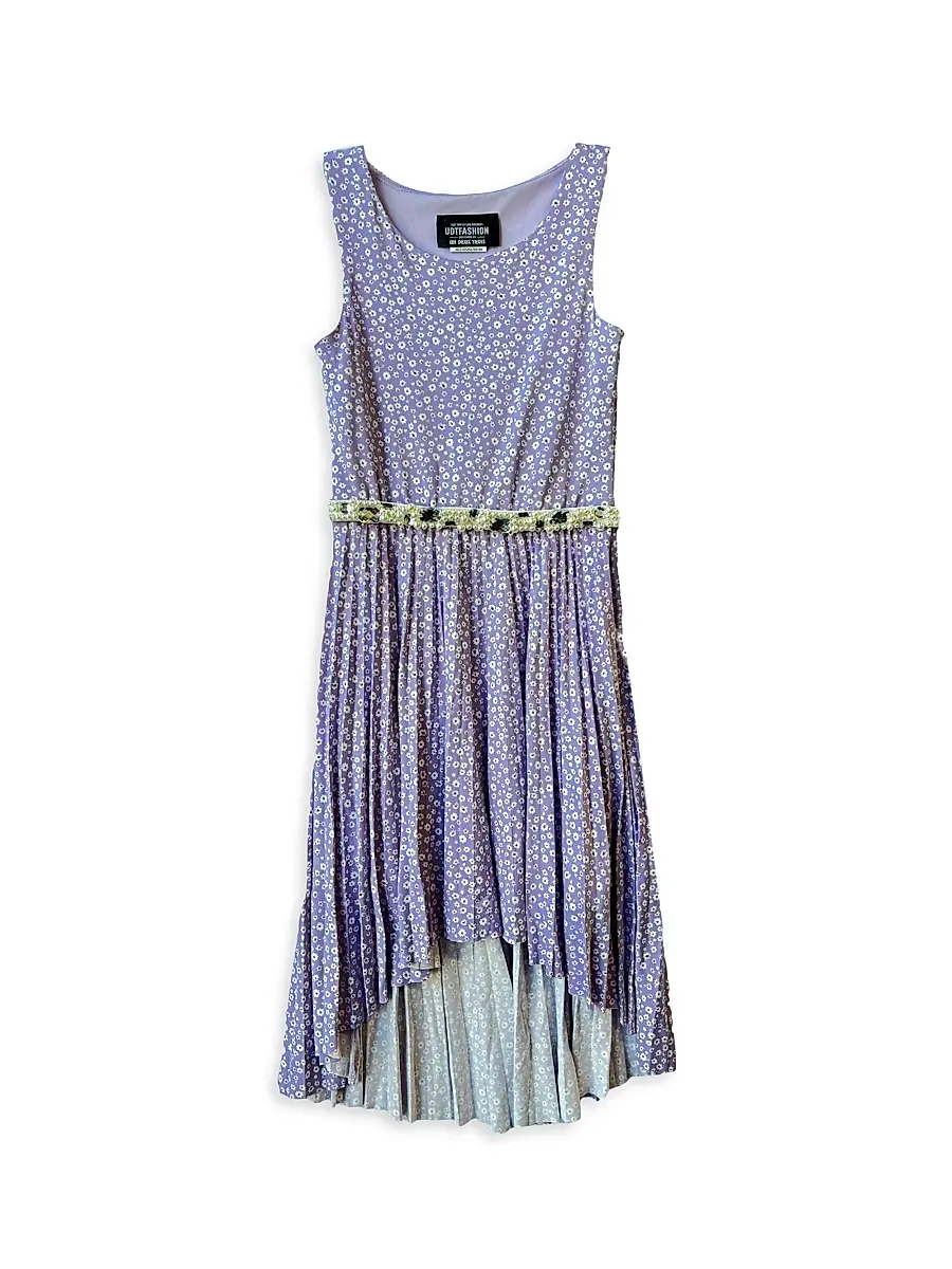 Un Deux Trois Girl's Floral High-Low Dress - Lilac | Image 1 Un Deux Trois Girl's Floral High-Low Dress - Lilac | Image 1