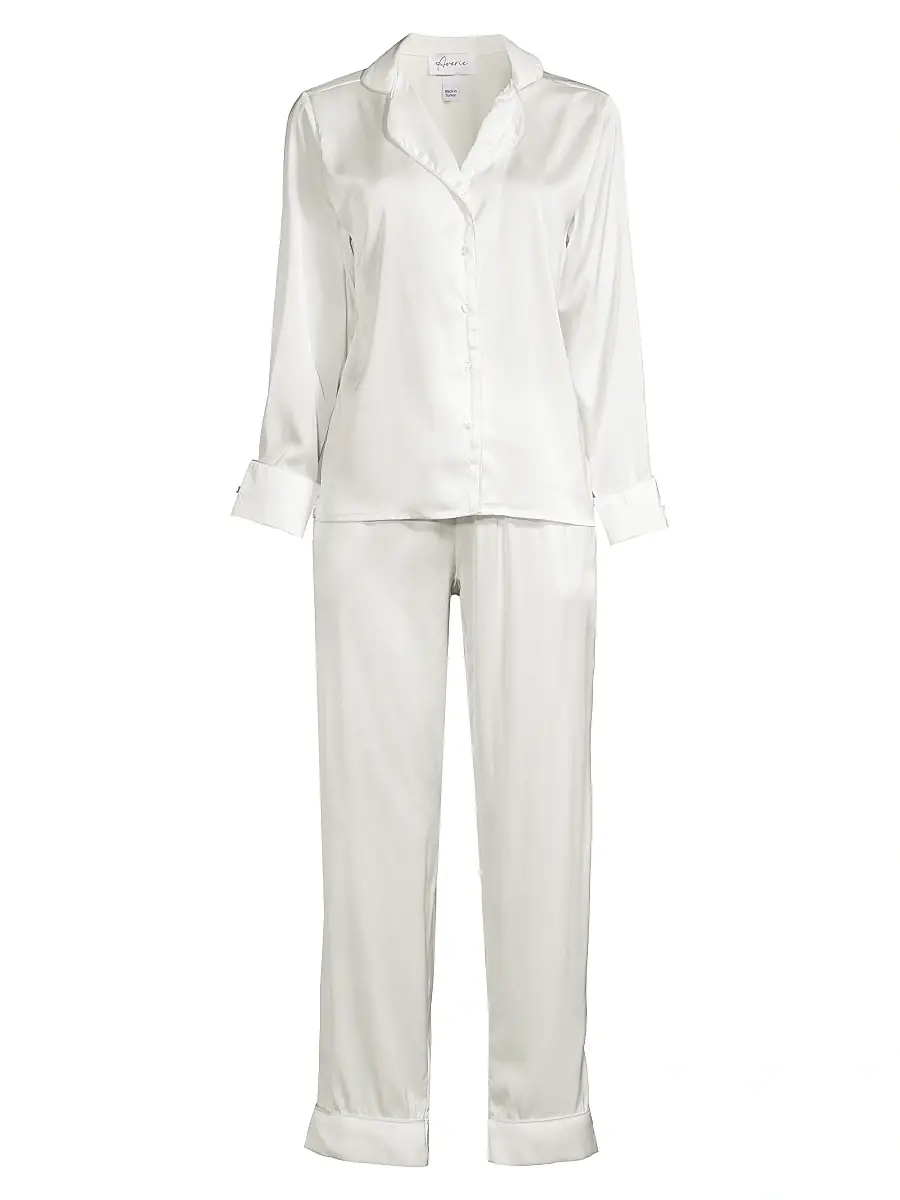 Averie Women's Two-Piece Bianca Pajama Set - White - Size XL | Image 1 Averie Women's Two-Piece Bianca Pajama Set - White - Size XL | Image 1