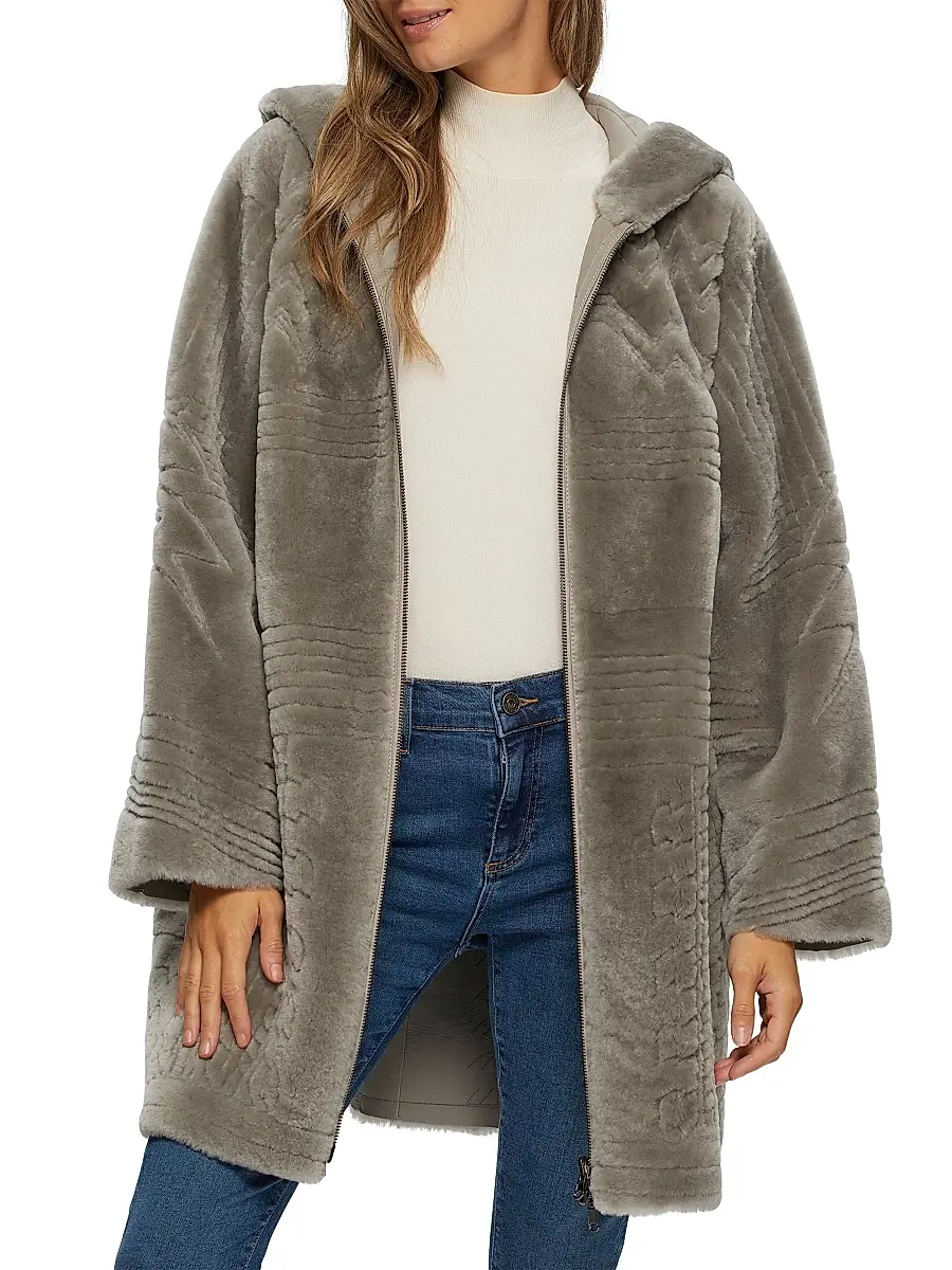 Gorski Women's Reversible Select Shearling Lamb Parka | Thumbnail 6 Gorski Women's Reversible Select Shearling Lamb Parka | Thumbnail 6