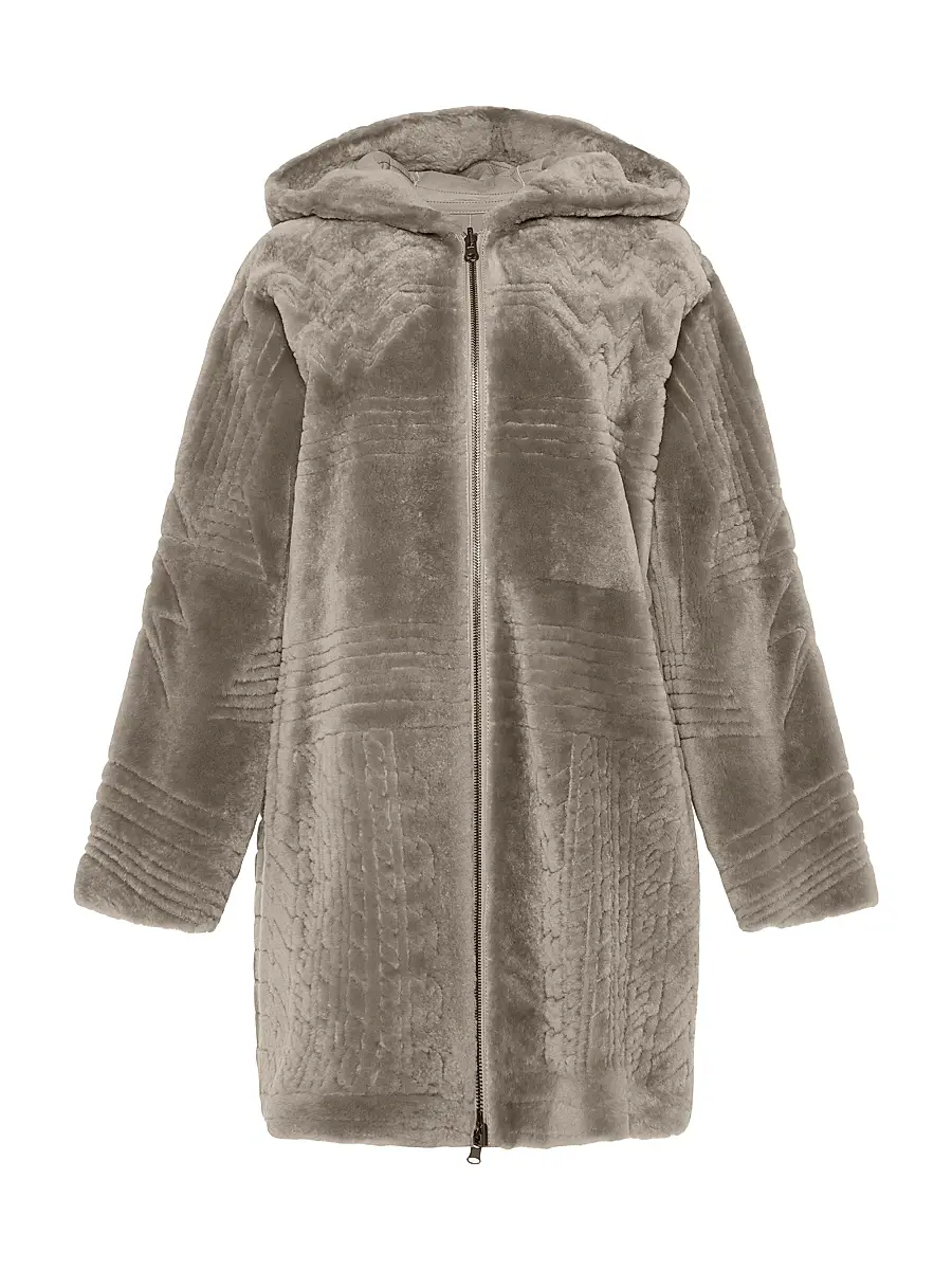 Gorski Women's Reversible Select Shearling Lamb Parka - Light Grey - Size Medium | Image 1 Gorski Women's Reversible Select Shearling Lamb Parka - Light Grey - Size Medium | Image 1