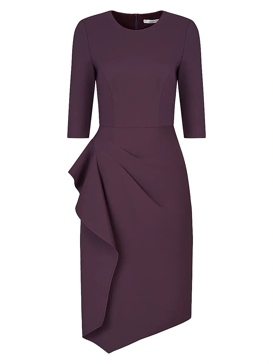 Kay Unger Women's Esther Stretch Crêpe Cocktail Dress - Fig | Image 1 Kay Unger Women's Esther Stretch Crêpe Cocktail Dress - Fig | Image 1