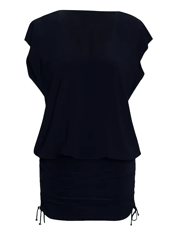 Women's Shirred Cover-Up Beach Dress
