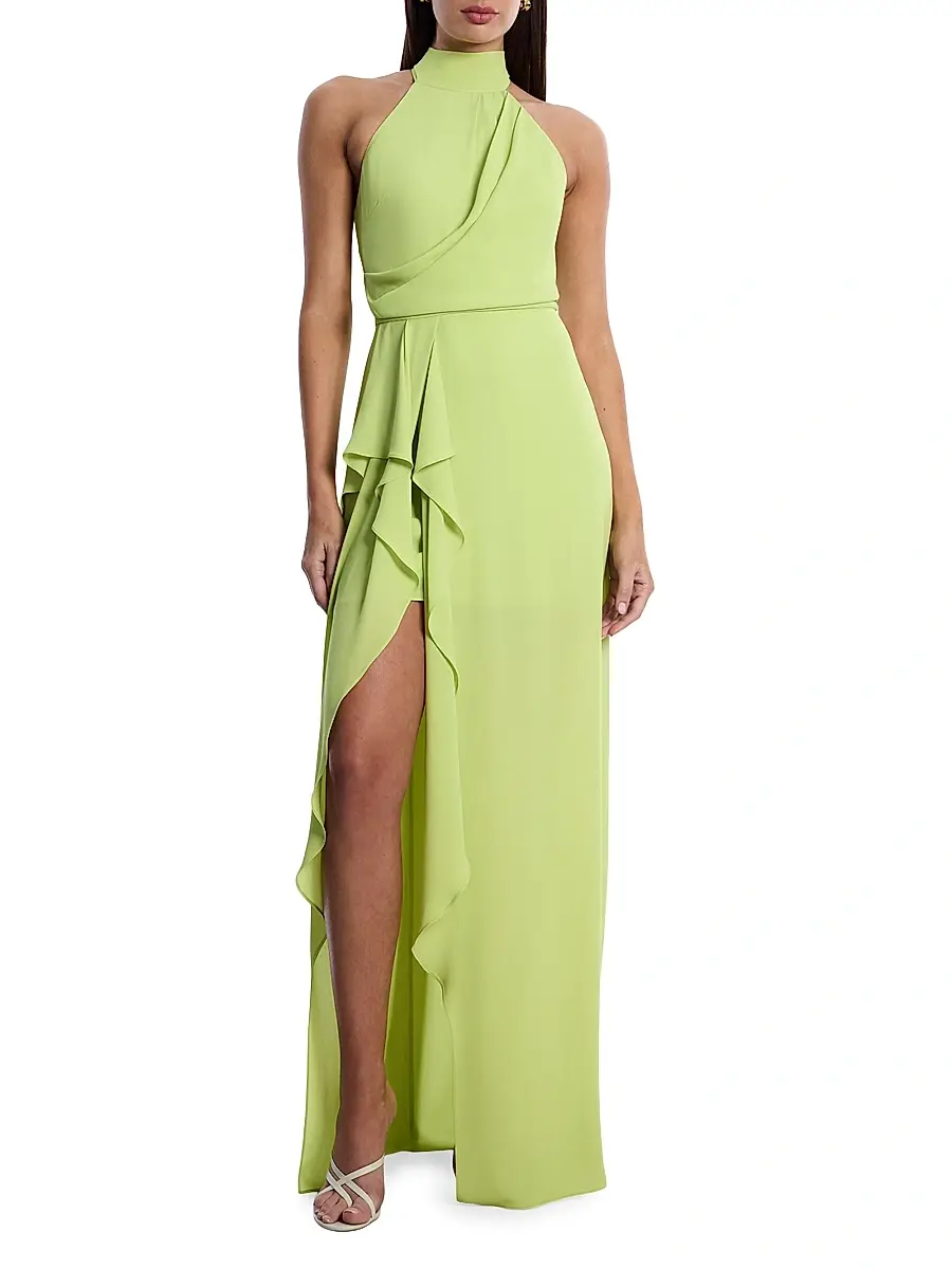 BCBGMAXAZRIA Women's Draped Sleeveless Gown | Thumbnail 3