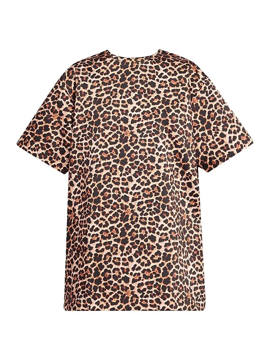 Marques'Almeida Women's Leopard-Printed Bonded Satin T-Shirt Dress - Brown | Image 1 Marques'Almeida Women's Leopard-Printed Bonded Satin T-Shirt Dress - Brown | Image 1