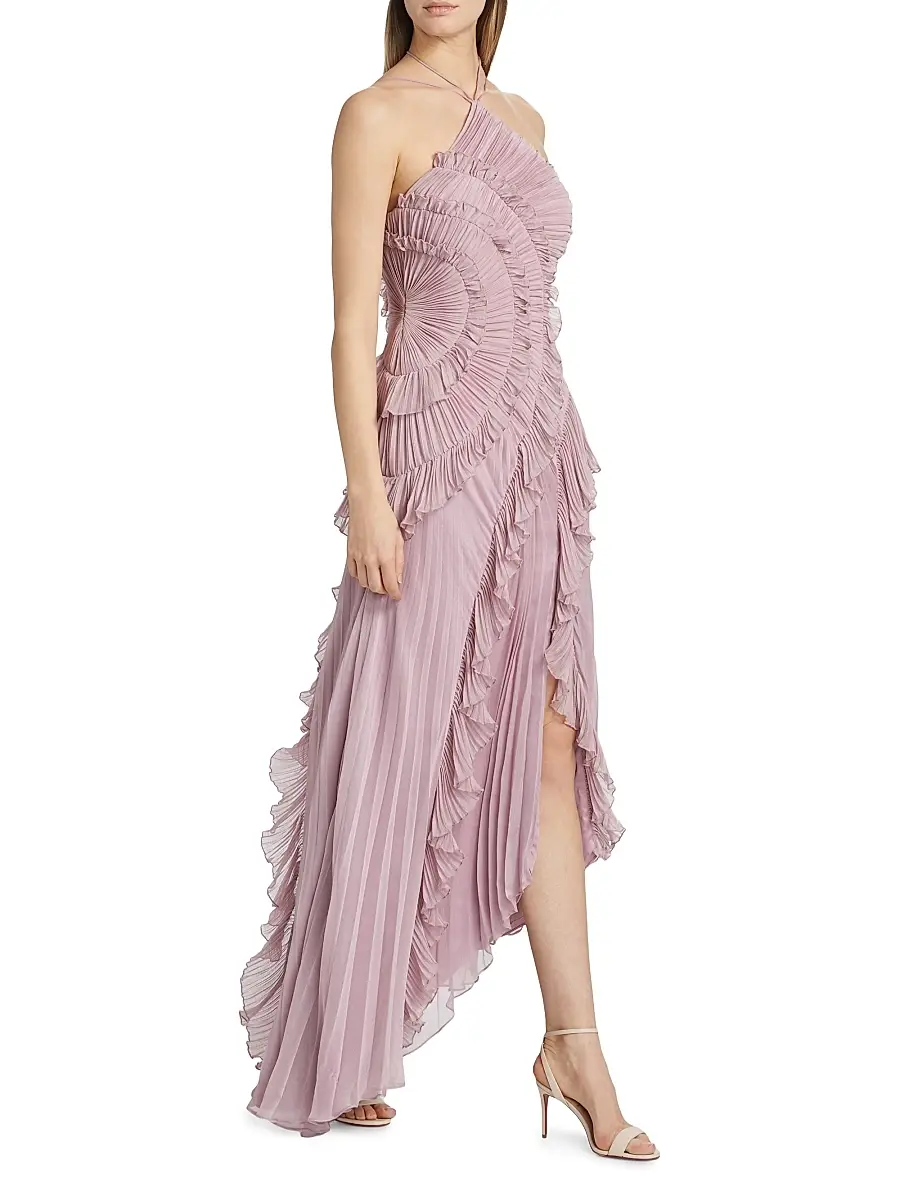 Amur Women's Lorelie Ruffle Halterneck Gown | Thumbnail 2 Amur Women's Lorelie Ruffle Halterneck Gown | Thumbnail 2