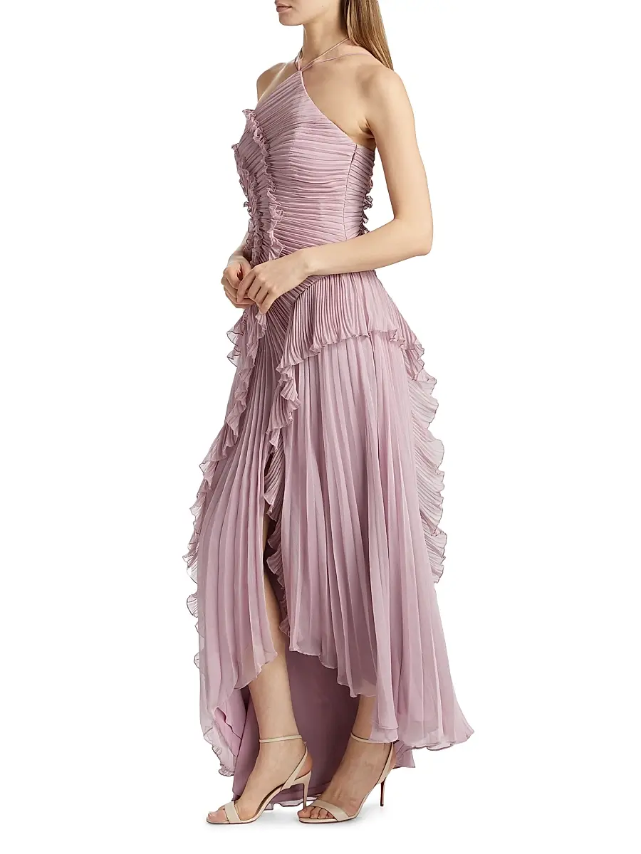 Amur Women's Lorelie Ruffle Halterneck Gown | Thumbnail 4 Amur Women's Lorelie Ruffle Halterneck Gown | Thumbnail 4