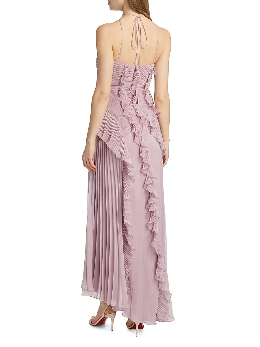 Amur Women's Lorelie Ruffle Halterneck Gown | Thumbnail 5 Amur Women's Lorelie Ruffle Halterneck Gown | Thumbnail 5