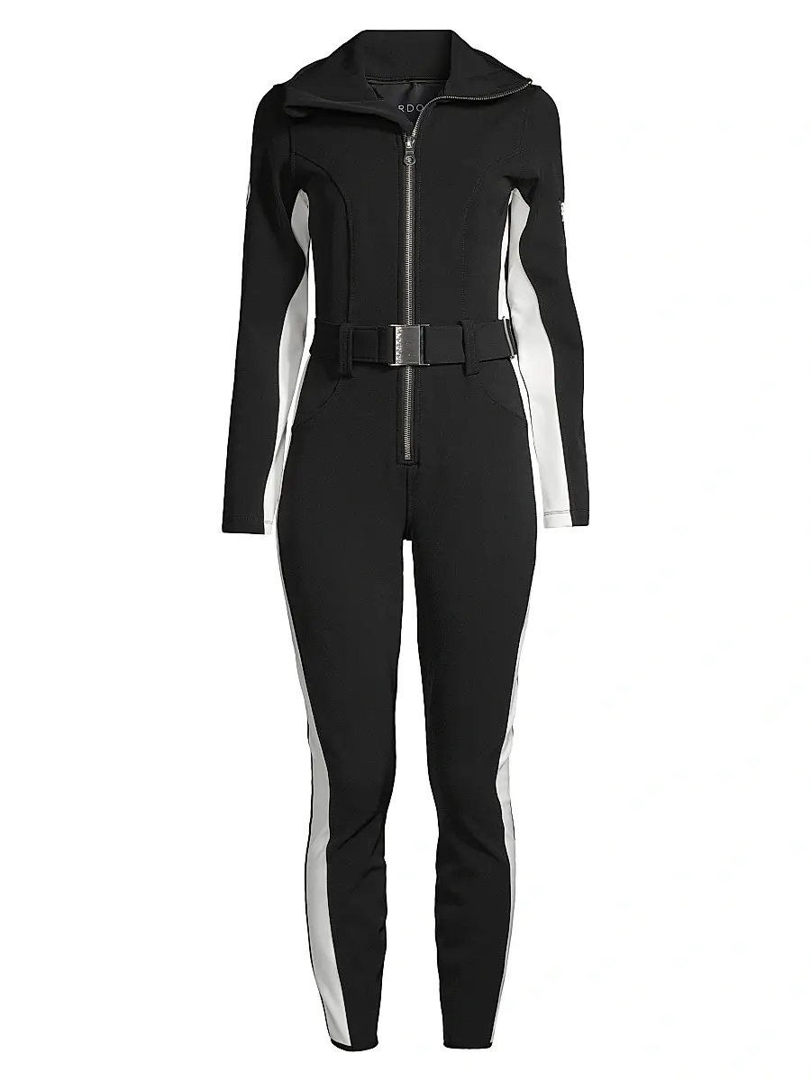 Cordova Women's Belted Stripe Stretch Ski Suit - Onyx | Image 1 Cordova Women's Belted Stripe Stretch Ski Suit - Onyx | Image 1