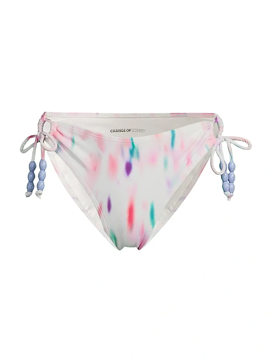 Change of Scenery Women's Taryn Ikat Hipster Tie Bikini Bottom - Hazy Ikat Ivory - Size Large | Image 1 Change of Scenery Women's Taryn Ikat Hipster Tie Bikini Bottom - Hazy Ikat Ivory - Size Large | Image 1