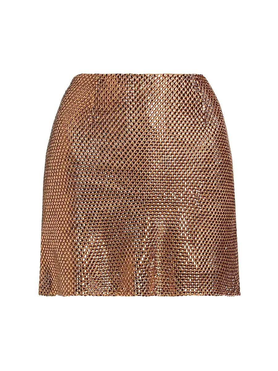 Mariandree Gaitan Women's Annabelle Embellished Miniskirt - Gold - Size Small | Image 1 Mariandree Gaitan Women's Annabelle Embellished Miniskirt - Gold - Size Small | Image 1