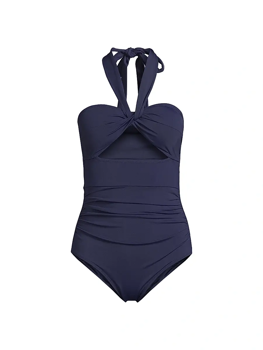 Change of Scenery Women's Ella Convertible Twist Front One-Piece Swimsuit - Navy | Image 1 Change of Scenery Women's Ella Convertible Twist Front One-Piece Swimsuit - Navy | Image 1