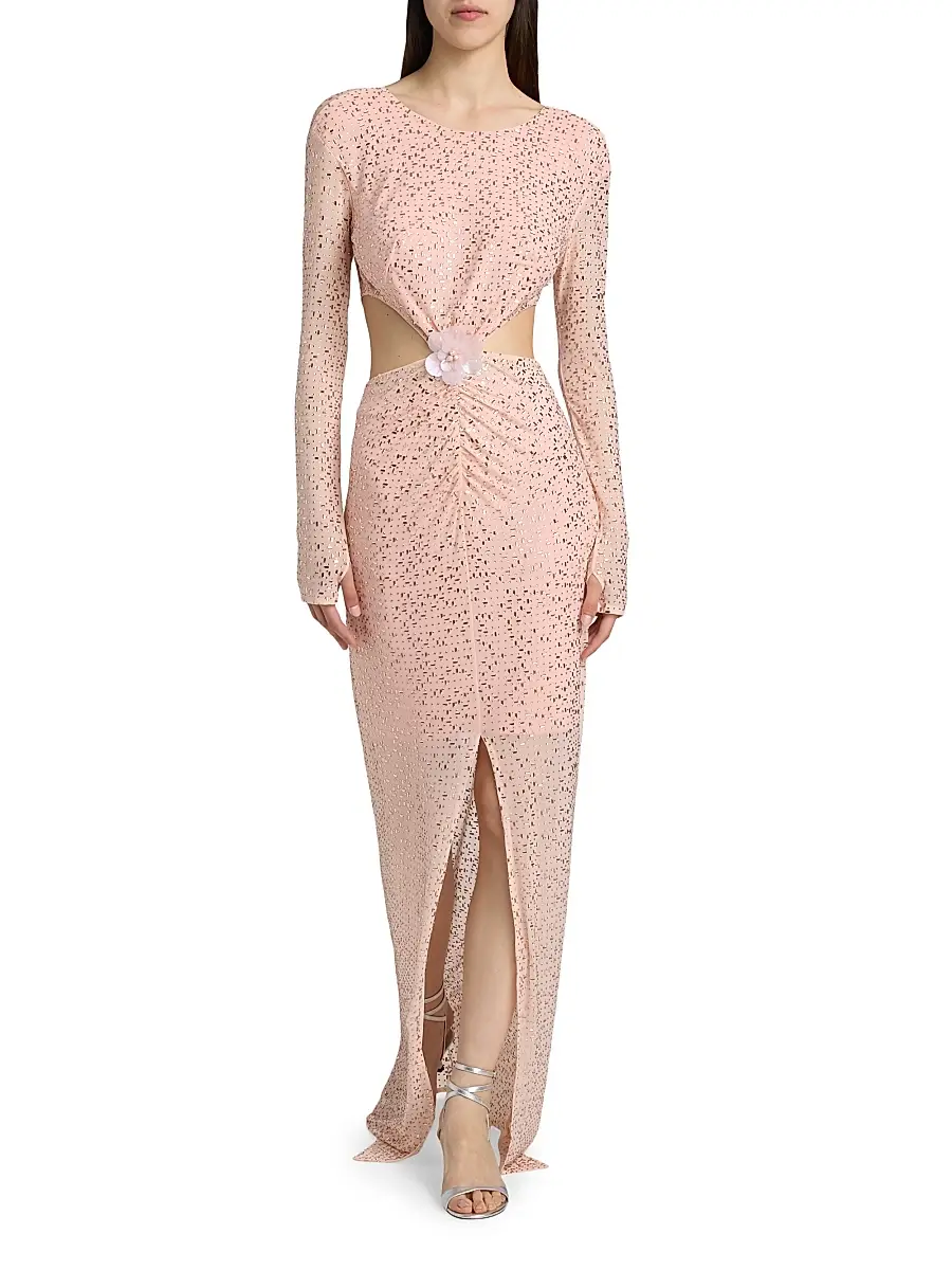 Mariandree Gaitan Women's Identity Valentina Embellished Sheer Lace Dress | Thumbnail 3 Mariandree Gaitan Women's Identity Valentina Embellished Sheer Lace Dress | Thumbnail 3