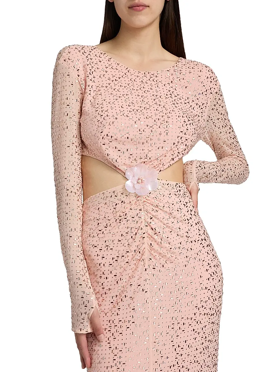Mariandree Gaitan Women's Identity Valentina Embellished Sheer Lace Dress | Thumbnail 6 Mariandree Gaitan Women's Identity Valentina Embellished Sheer Lace Dress | Thumbnail 6