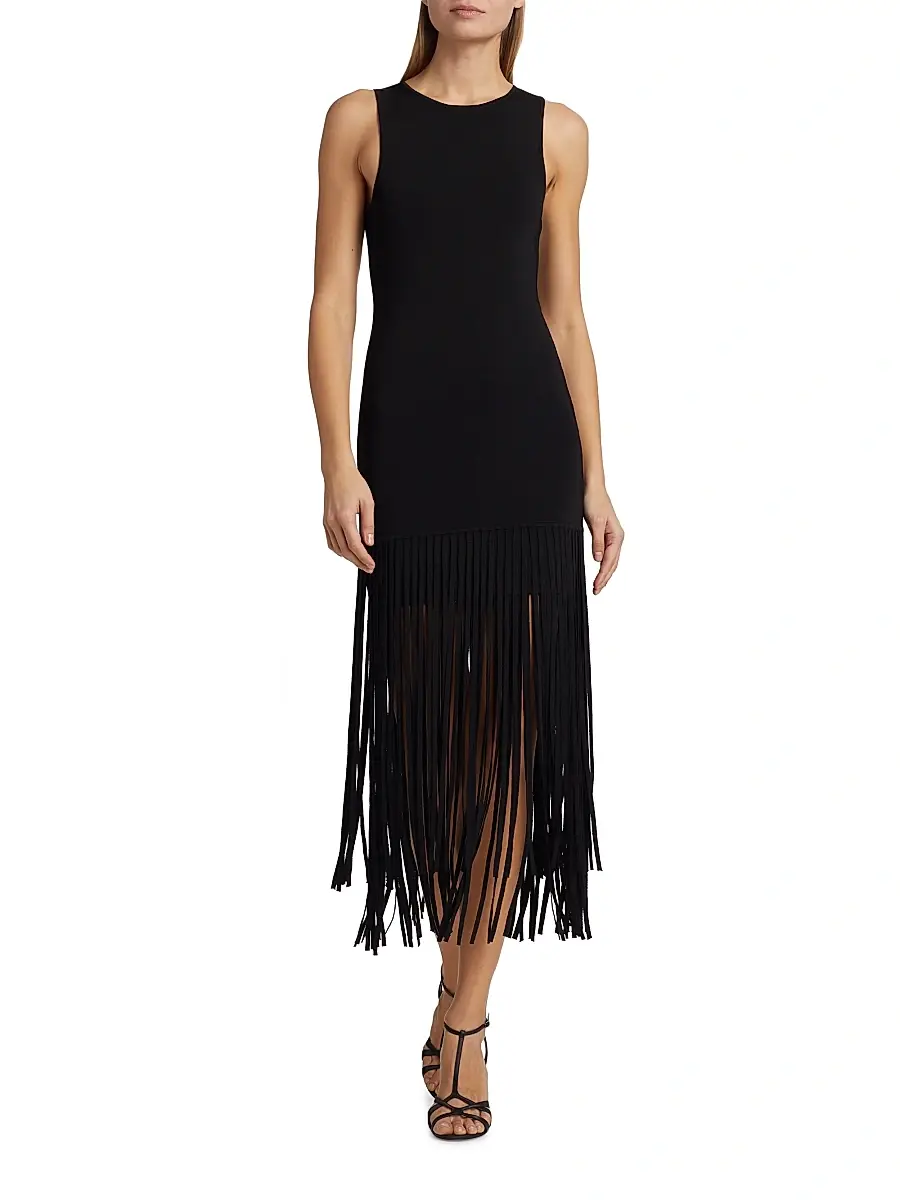 Toccin Women's Margaux Fringe Midi Sheath Dress | Thumbnail 2 Toccin Women's Margaux Fringe Midi Sheath Dress | Thumbnail 2