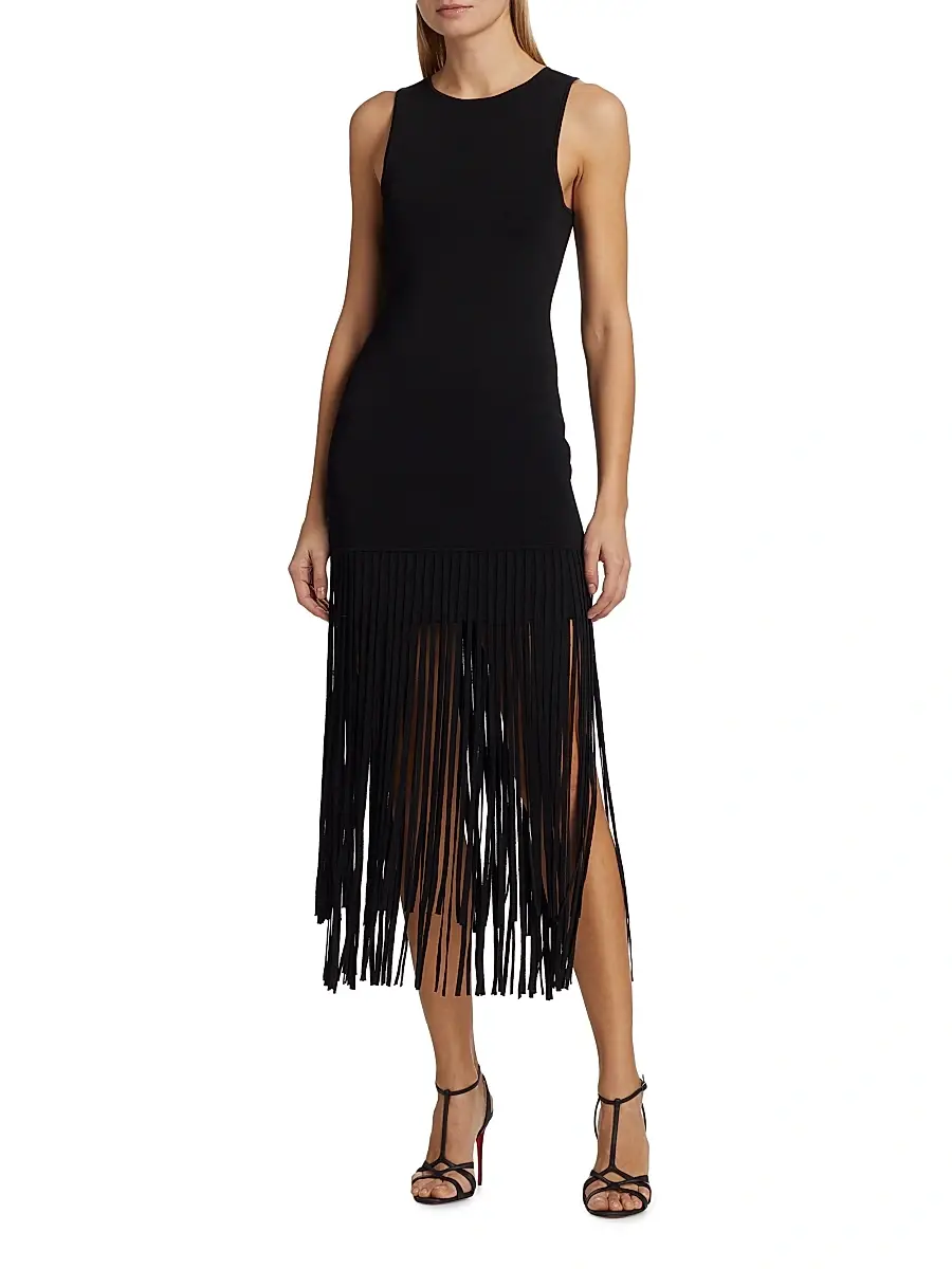 Toccin Women's Margaux Fringe Midi Sheath Dress | Thumbnail 3 Toccin Women's Margaux Fringe Midi Sheath Dress | Thumbnail 3