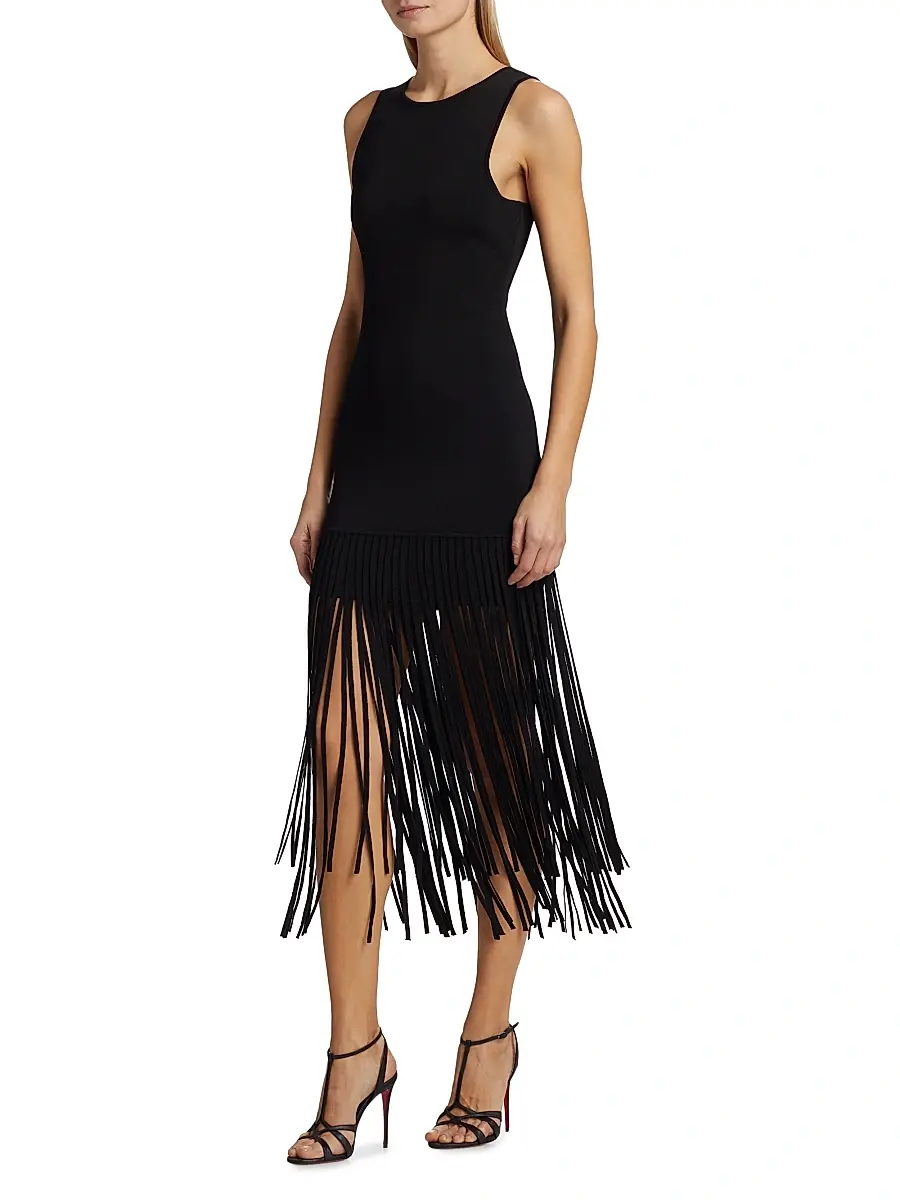 Toccin Women's Margaux Fringe Midi Sheath Dress | Thumbnail 4 Toccin Women's Margaux Fringe Midi Sheath Dress | Thumbnail 4