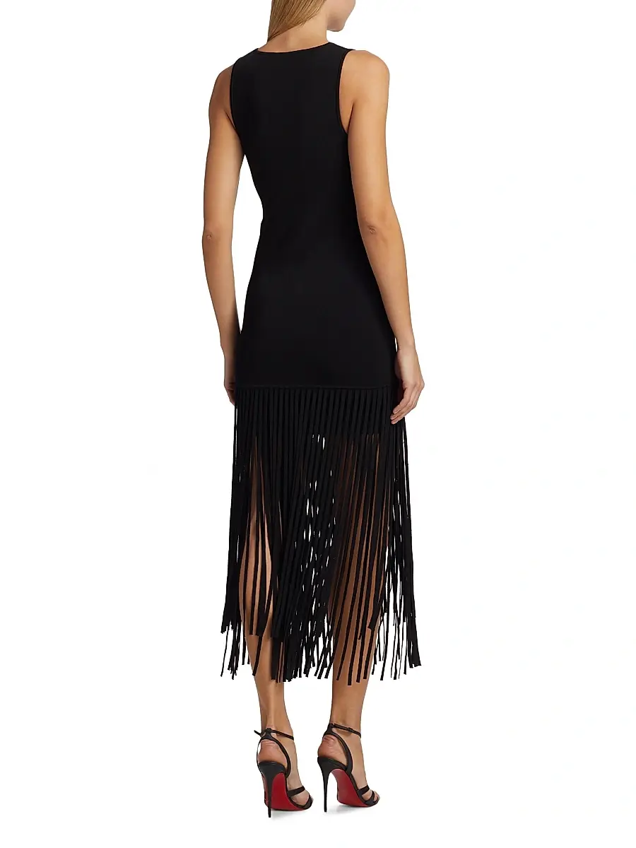 Toccin Women's Margaux Fringe Midi Sheath Dress | Thumbnail 5 Toccin Women's Margaux Fringe Midi Sheath Dress | Thumbnail 5