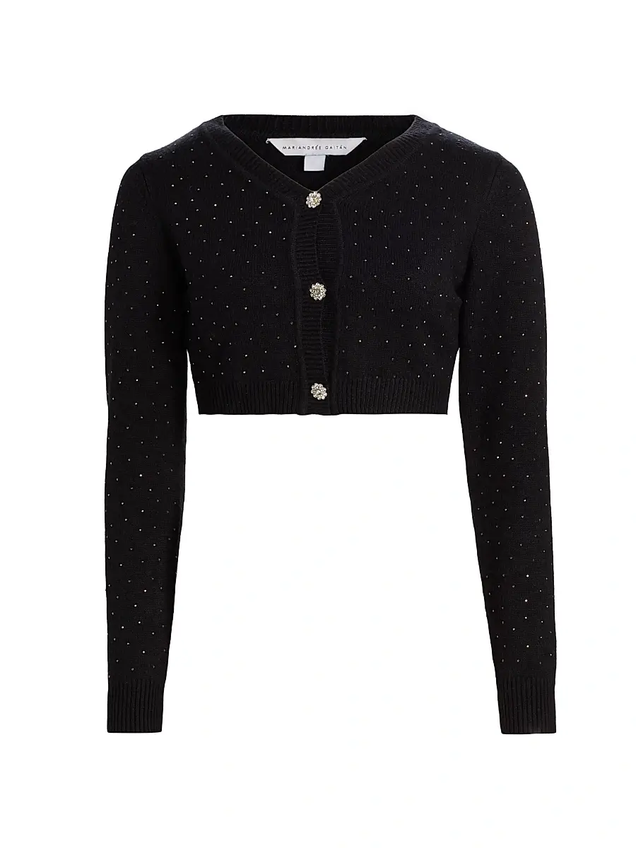Women's Julie Rib-Knit Studded Crop Cardigan Women's Julie Rib-Knit Studded Crop Cardigan