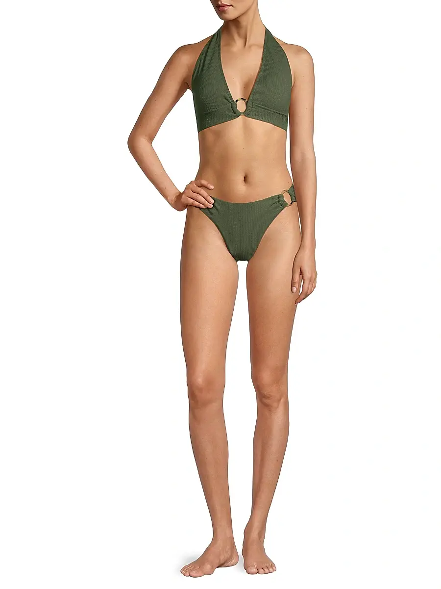 Change of Scenery Women's Ring Trim Textured Bikini Bottom | Thumbnail 2 Change of Scenery Women's Ring Trim Textured Bikini Bottom | Thumbnail 2