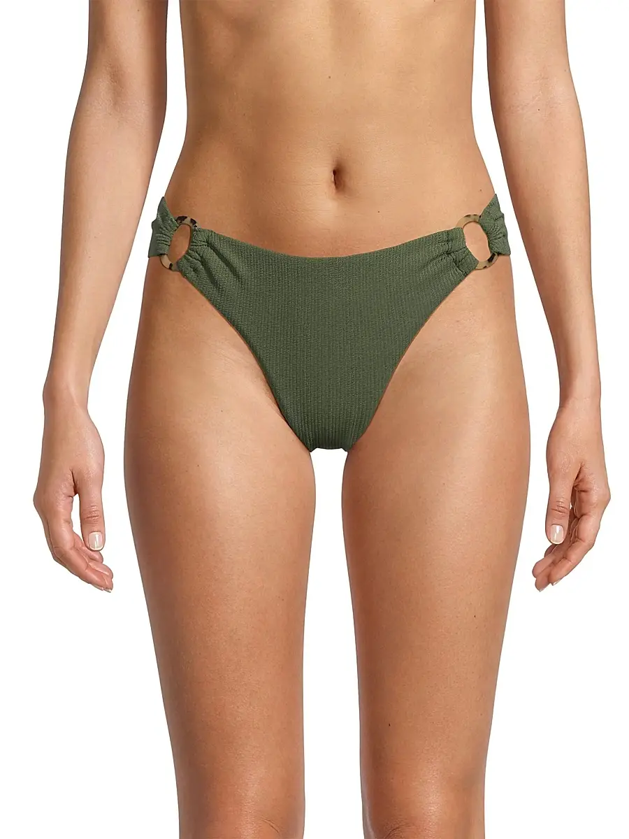 Change of Scenery Women's Ring Trim Textured Bikini Bottom | Thumbnail 3 Change of Scenery Women's Ring Trim Textured Bikini Bottom | Thumbnail 3